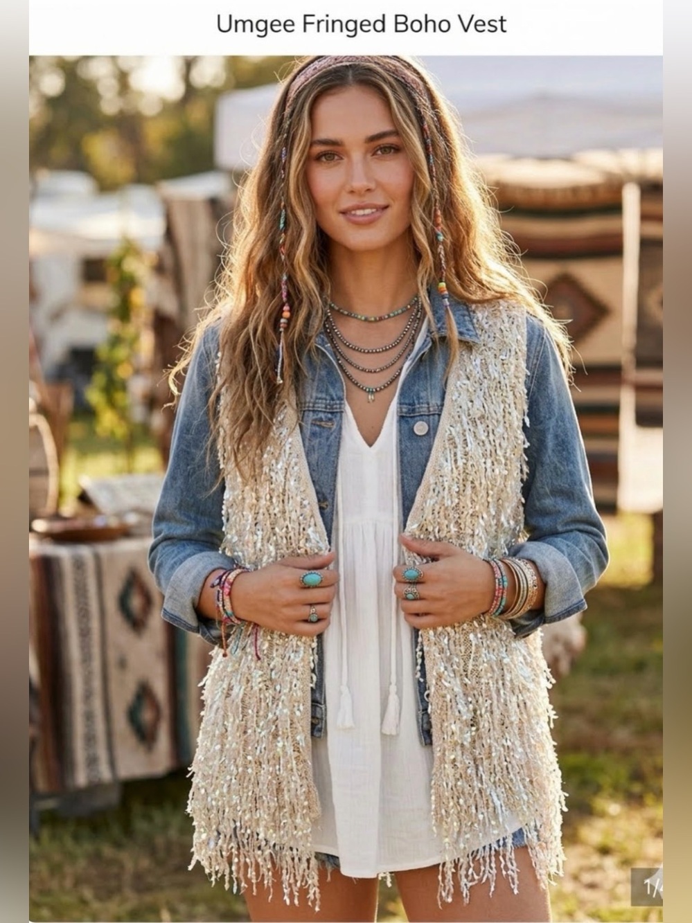 Umgee Fringed Boho Festival Rodeo Vest